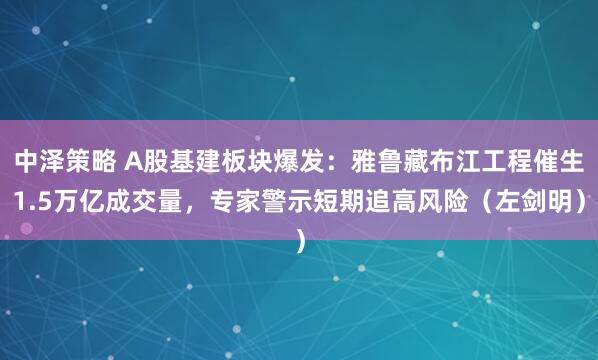 中泽策略 A股基建板块爆发：雅鲁藏布江工程催生1.5万亿成交量，专家警示短期追高风险（左剑明）